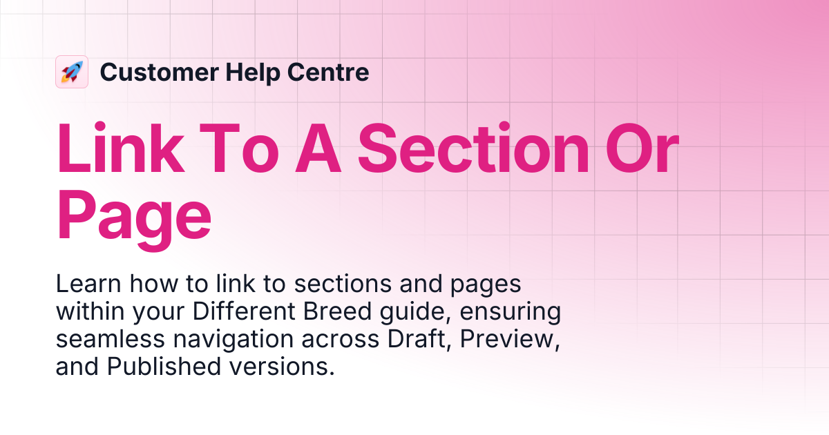 Link To A Section Or Page | Customer Help Centre